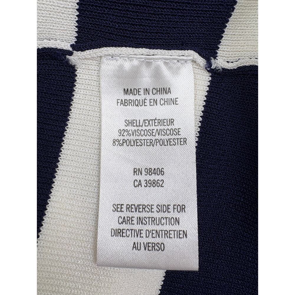 Theory Lasina Dasher Navy Ivory Nautical Stripe Knit Sheath Dress Petite Coastal - Picture 14 of 15